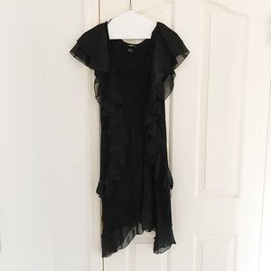 H&M Black Ruffle Asymmetrical Dress